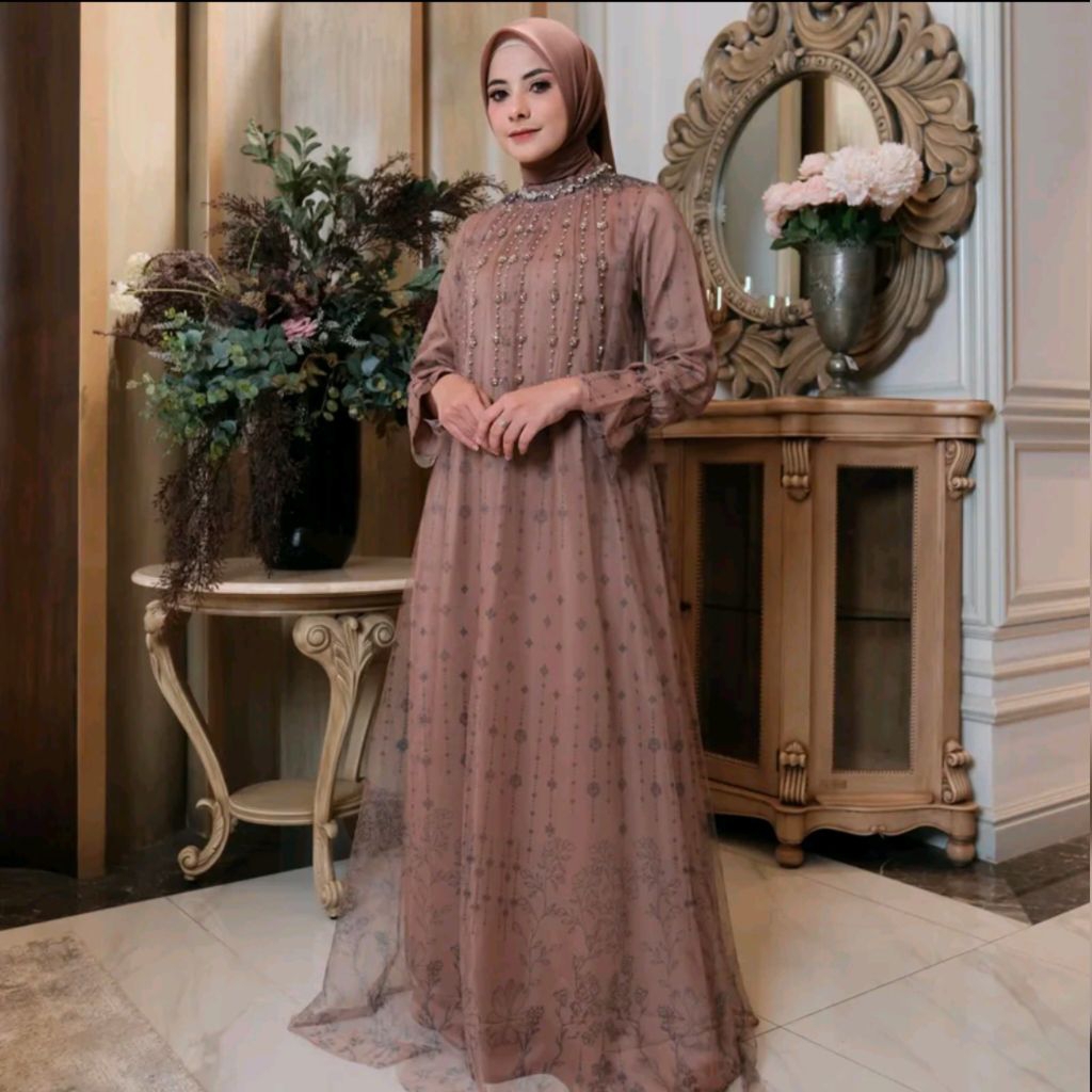 ALEENA KIDS DRESS ORIGINAL by JAVINA OFFICIAL  / KOKO ANAK ALEENA MAUVE , BROWN , BLUE ORI JAVINA  /