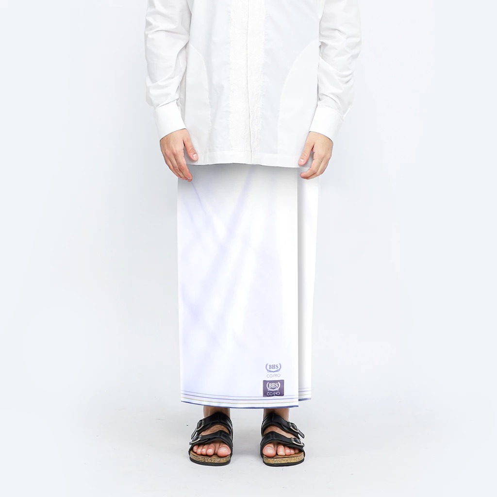 Sarung pria Polos Putih Katun BHS Sarung Katun Putih Lembut Halus Pria