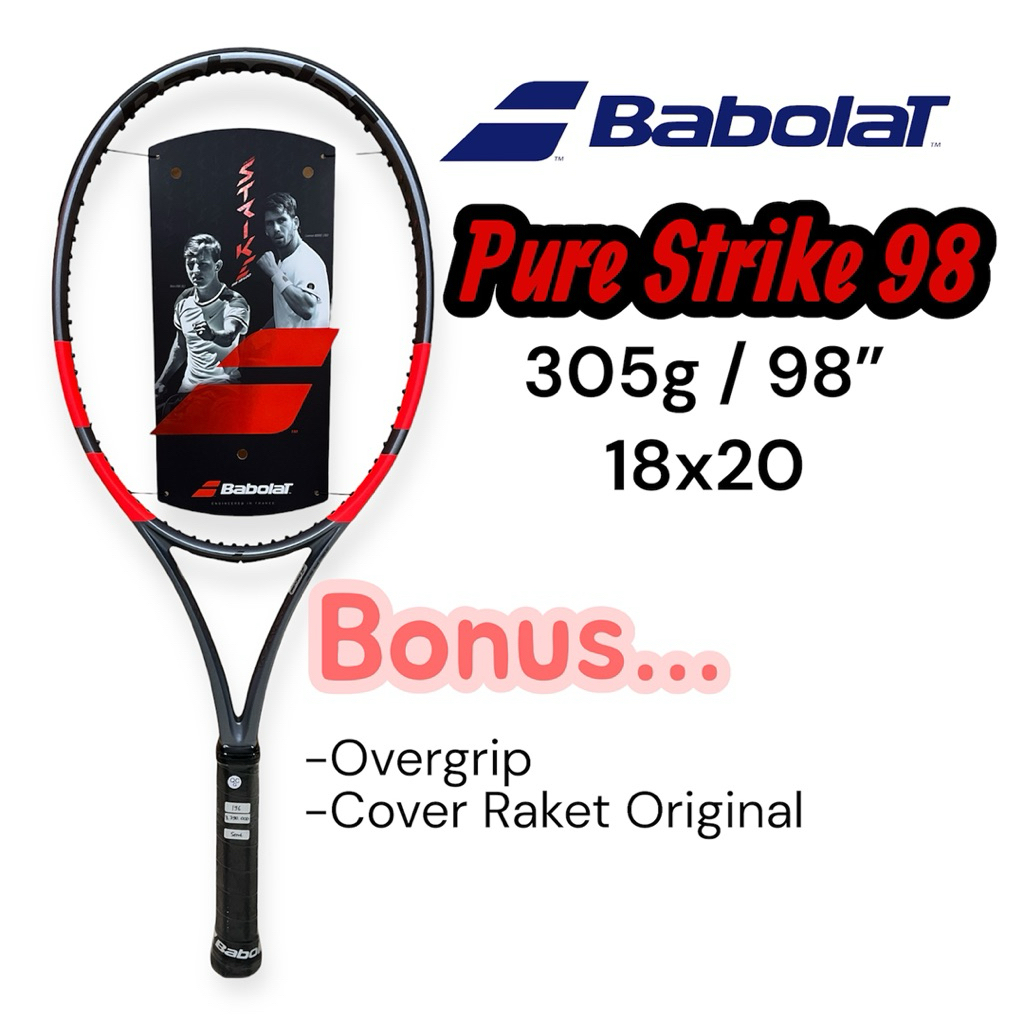 Raket Tenis Babolat Pure Strike 98 18x20 Gen 4 305gr 98inc / Tennis Racket