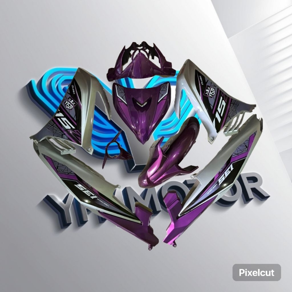 COVER BODY HALUS FULLSET JUPITER MX NEW 135 STRIPING CUSTOM NJMX 135