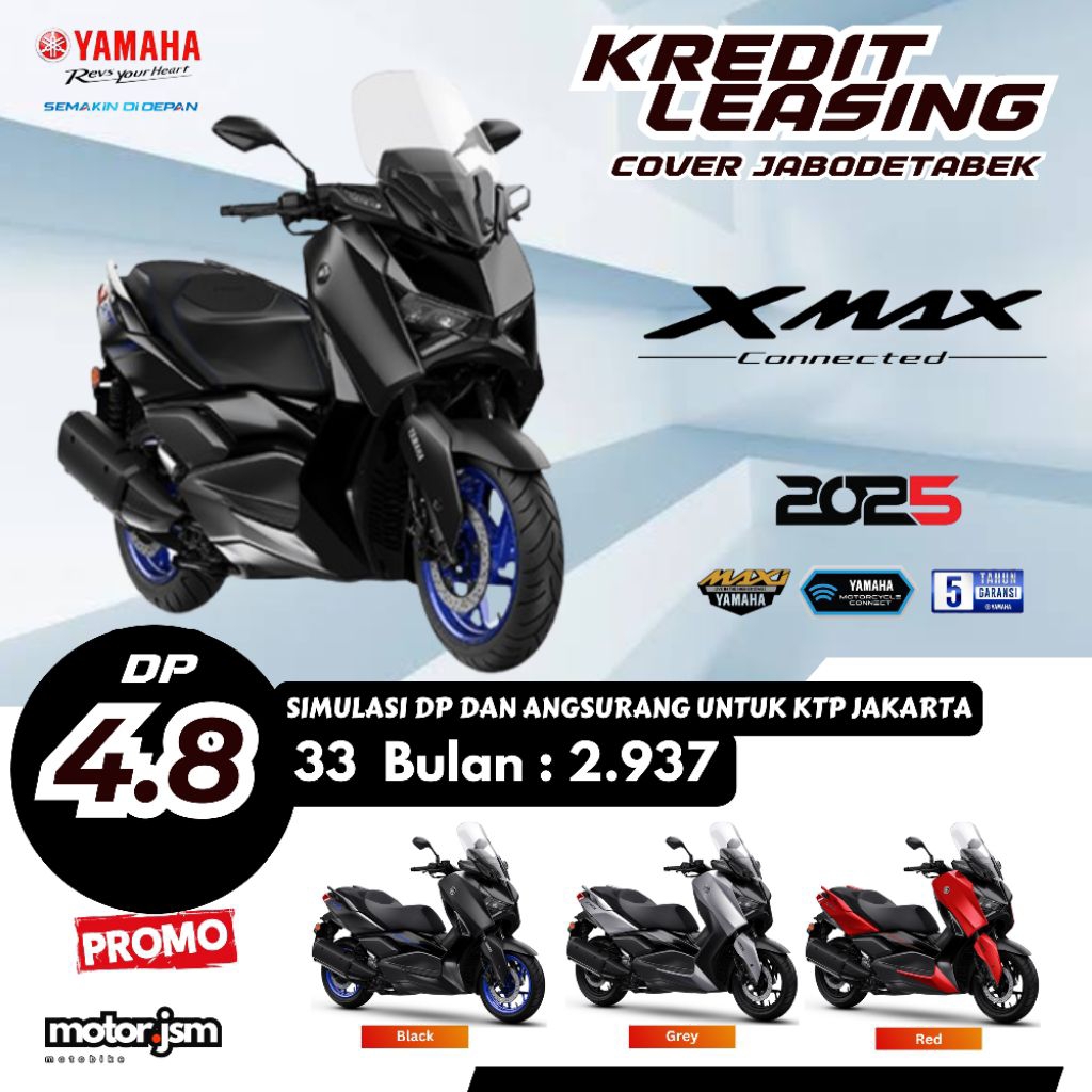 Dp Motor Yamaha XMax Connected Kredit Leasing Jakarta Depok Bekasi Tangerang