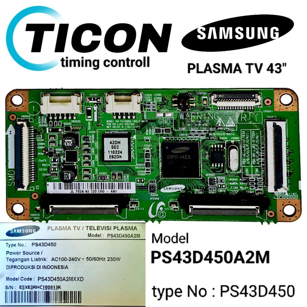 TICON / TIMING CONTROL t con TV SAMSUNG PLASMA 43inch PS43D450A2M, PS43D450 PS 43D 450 Logic control