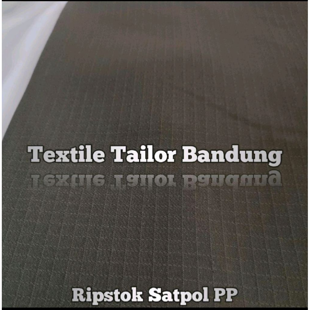 kain seragam satpol pp /Hitam / cream luster kotak ripstok kualitas premium Textile