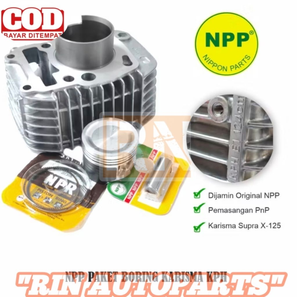 PAKET CLYNDER BLOK PISTON PLUS SEHER NPP KPH KHARIMA SUPRA X 125 LAMA OLD KIRANA KARBURATOR ASLI ORI