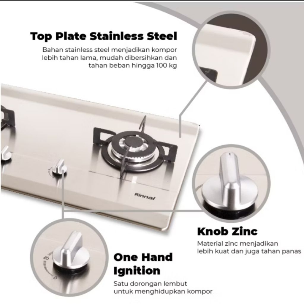 kompor tanam rinnai 712N(GB)