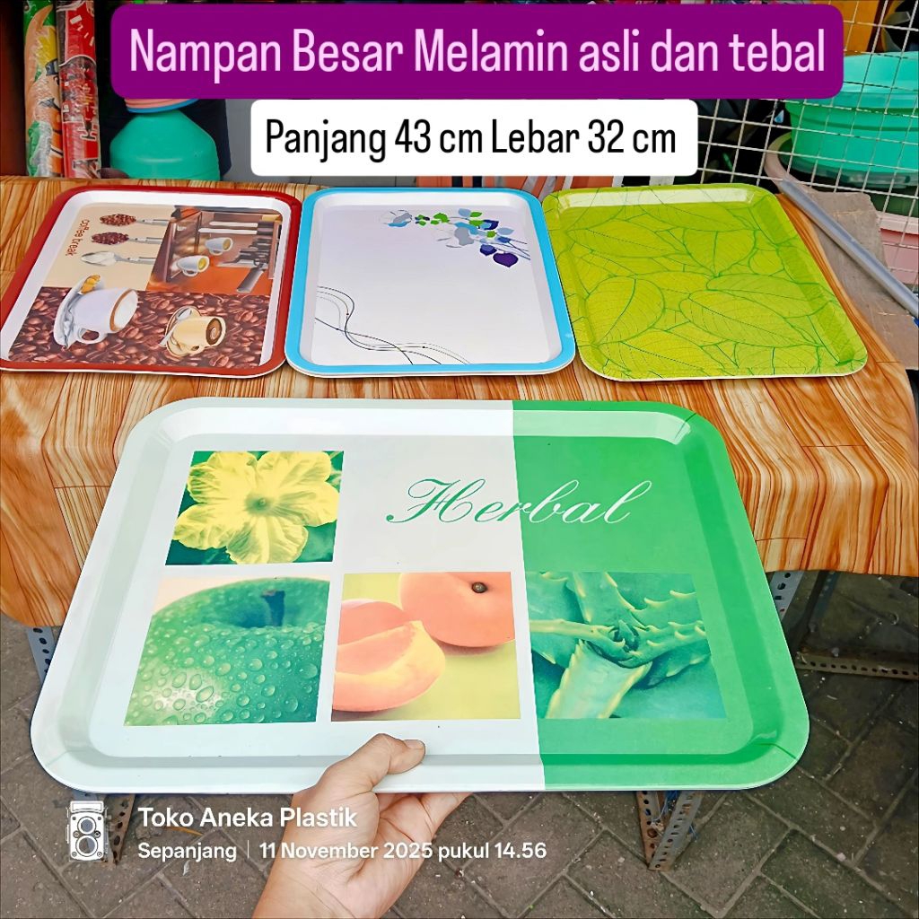 Nampan Besar Melamin Tebal Asli | Tahan Panas & Tidak Mudah Pecah | Motif Cantik Serbaguna / baki / 