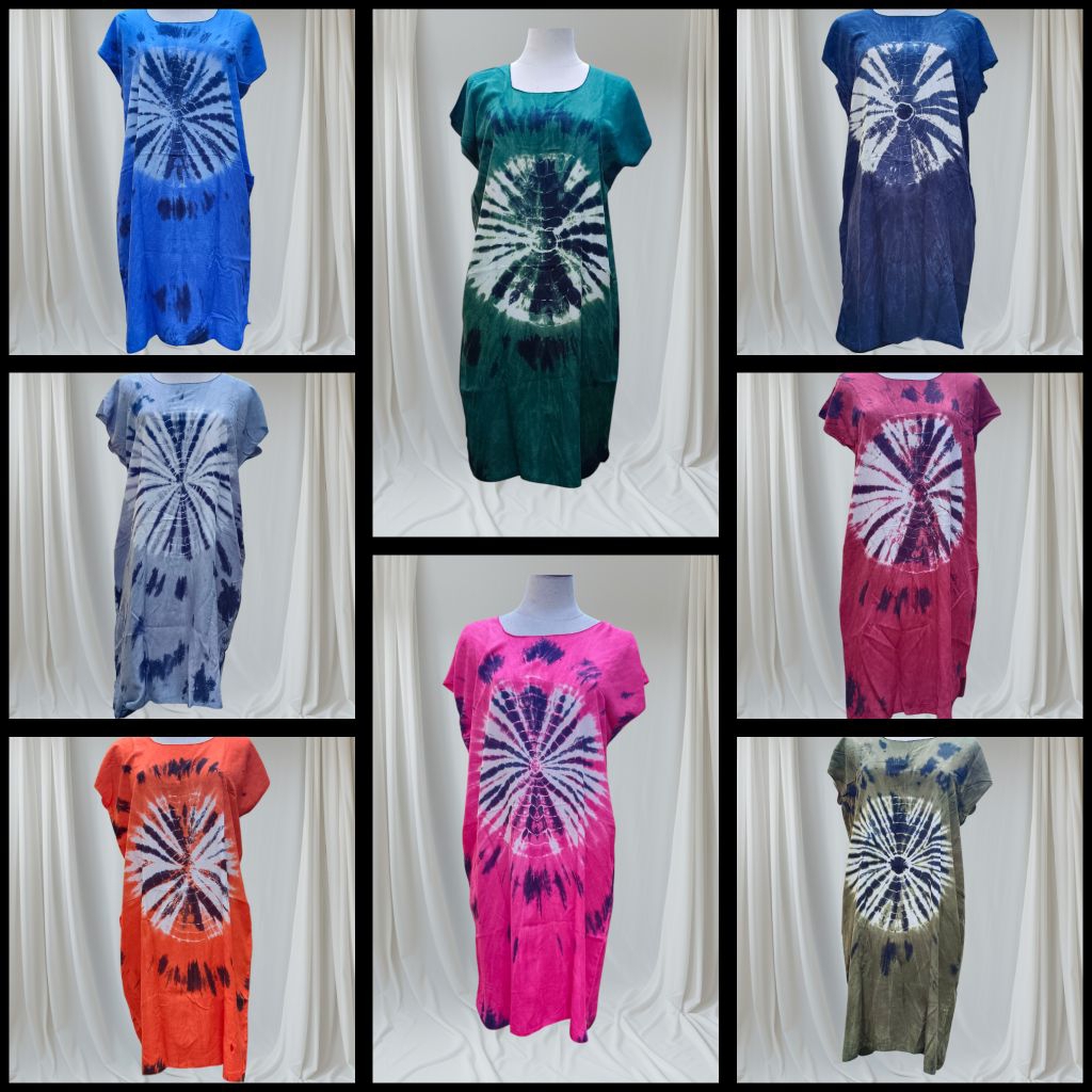 Daster Midi / Daster Midi Bali /  Daster Tie Dye Midi Kipas / Daster Midi Kipas Bali Adem Murah / Da