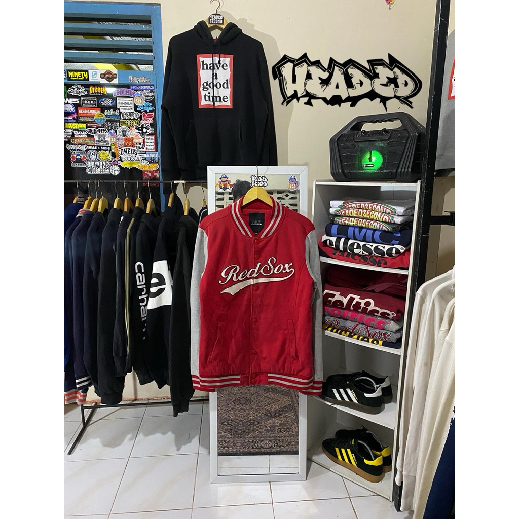 varsity mlb redsox merah original