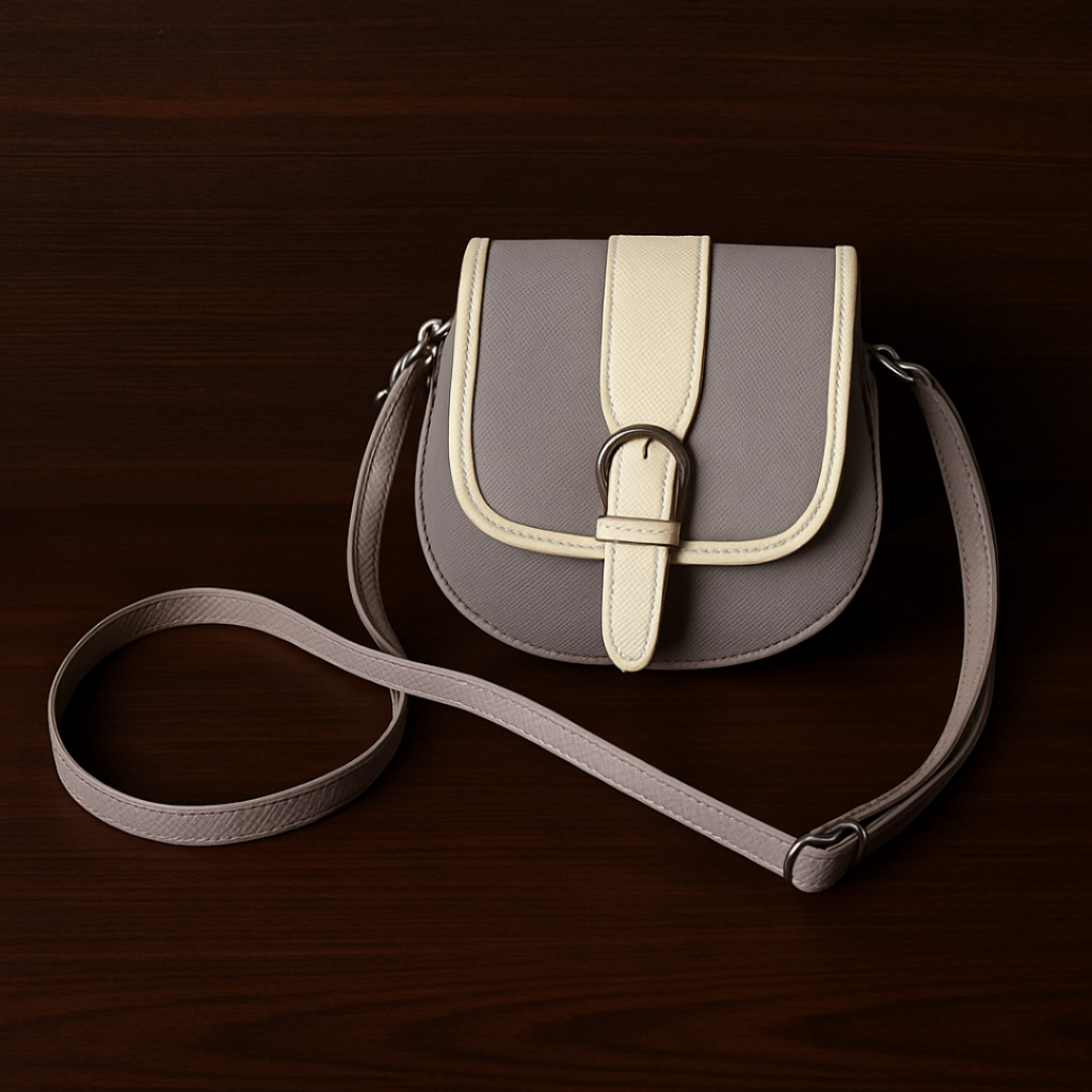 Tas Wanita Mini Kecil Tas Pesta Bulat Kantor Sling Bag Simple Polos Elegan Mewah Mocha Cream