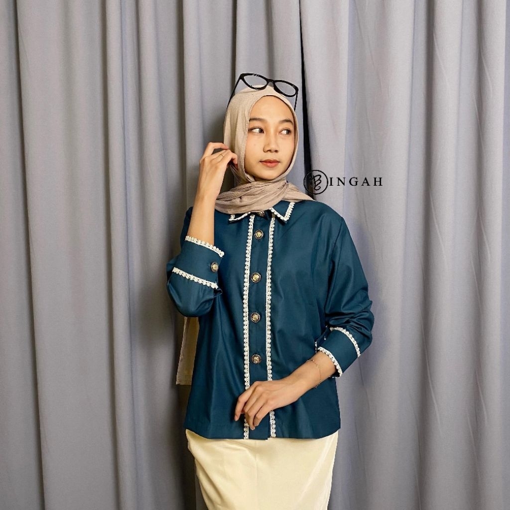 ALYA SHIRT | kemeja wanita style elegant basic katun