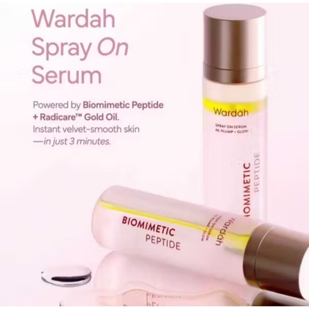 Wardah Serum Spray 105ml Replump Glow Biomimetic peptide Spray On Serum Wajah Muka
