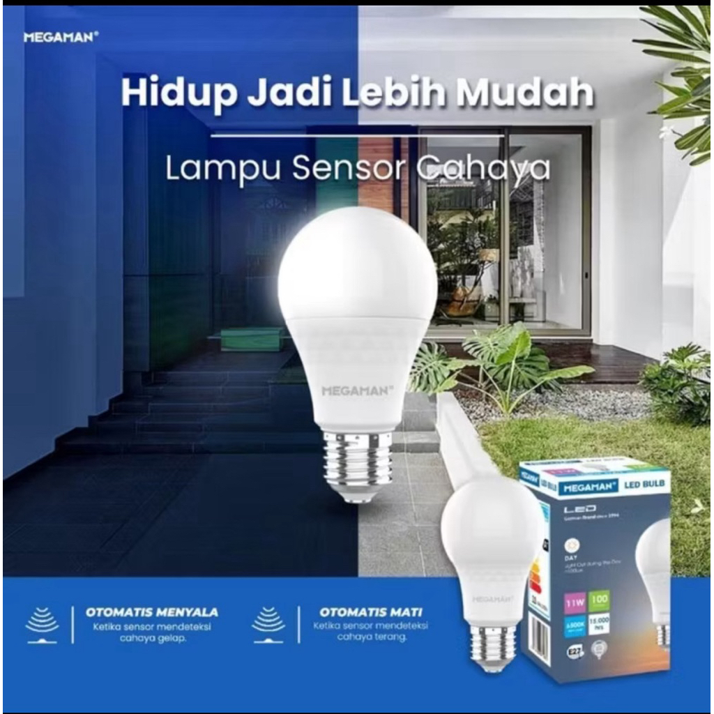 Megaman Lampu Sensor Cahaya / Led Sensor Megaman / Light Censor