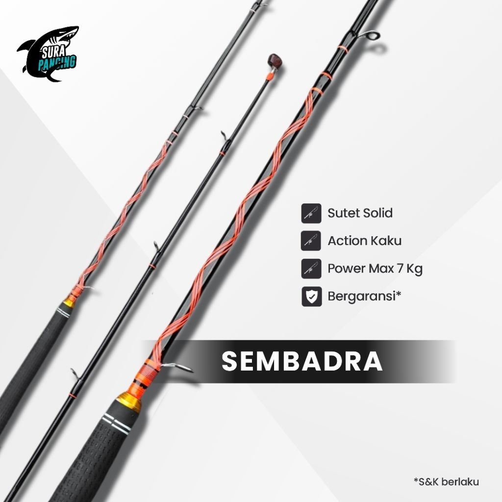 Joran Besutan Sutet Sembadra | Sutet Material | Action Kaku | Power 5-7 Kg | Motif Lilitan "Sembadra