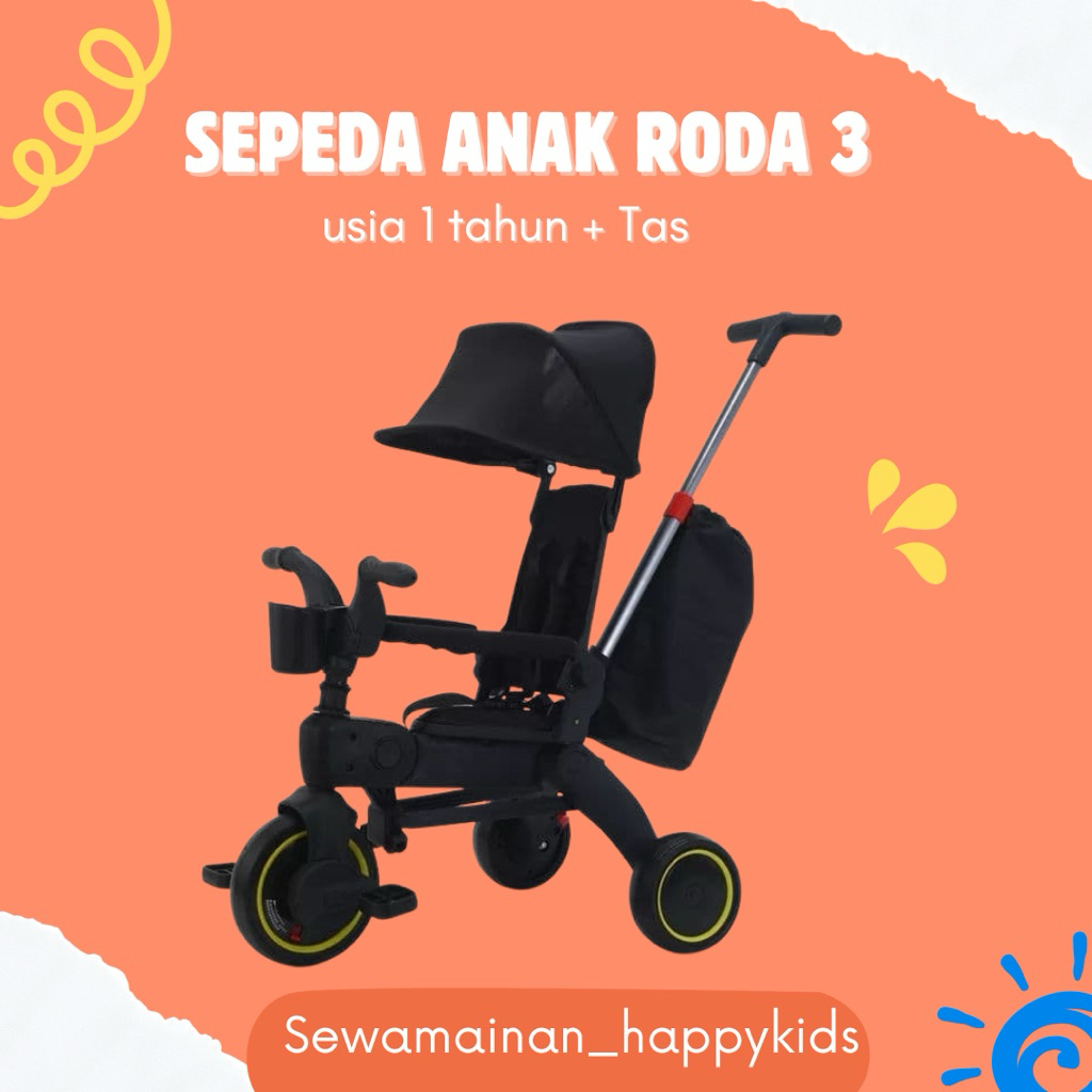 SEWA Sepeda Anak travel roda 3