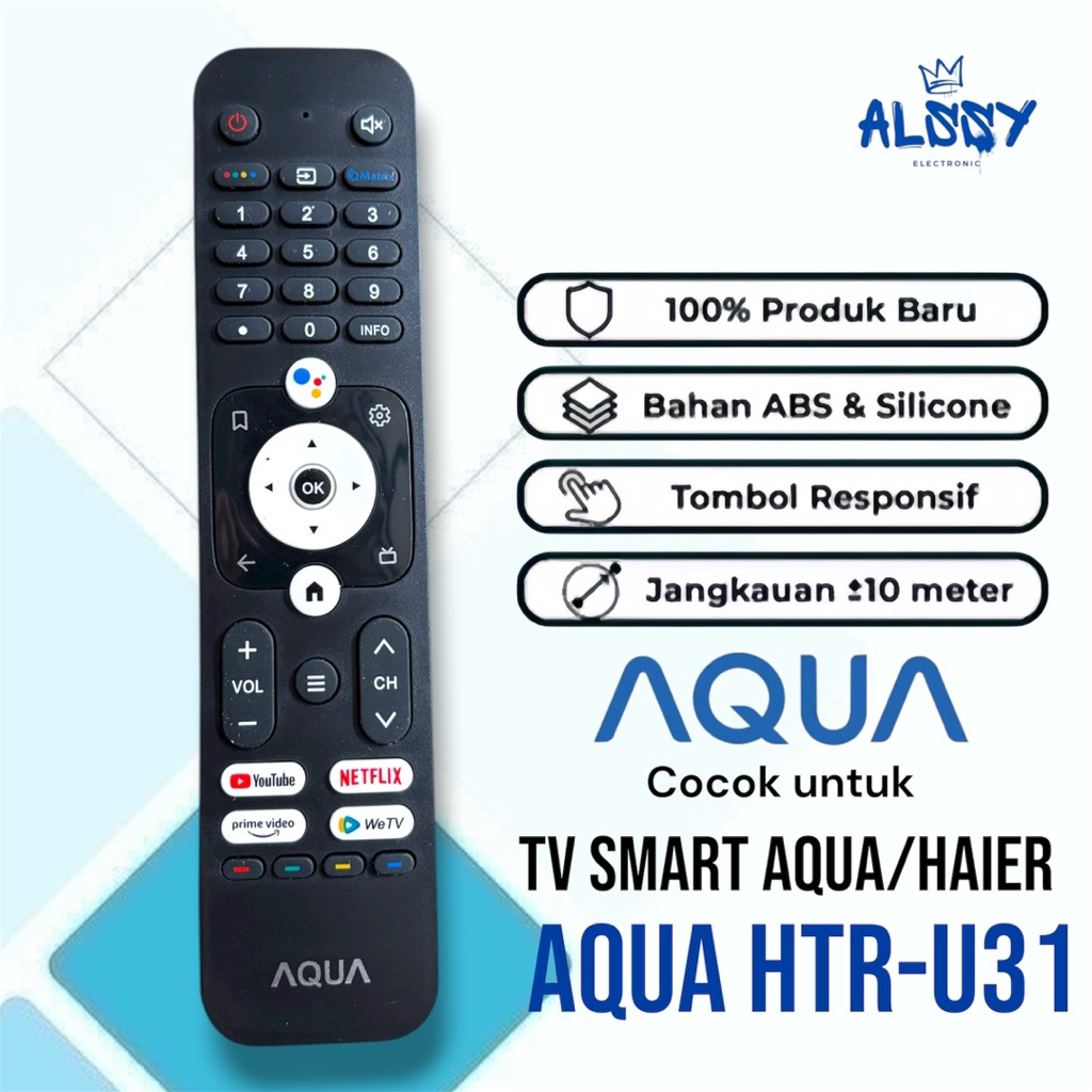 Remot HTR-U31 Penganti Remote TV Aqua Smart Android TV Remot TV Aqua SMART ANDROId non original