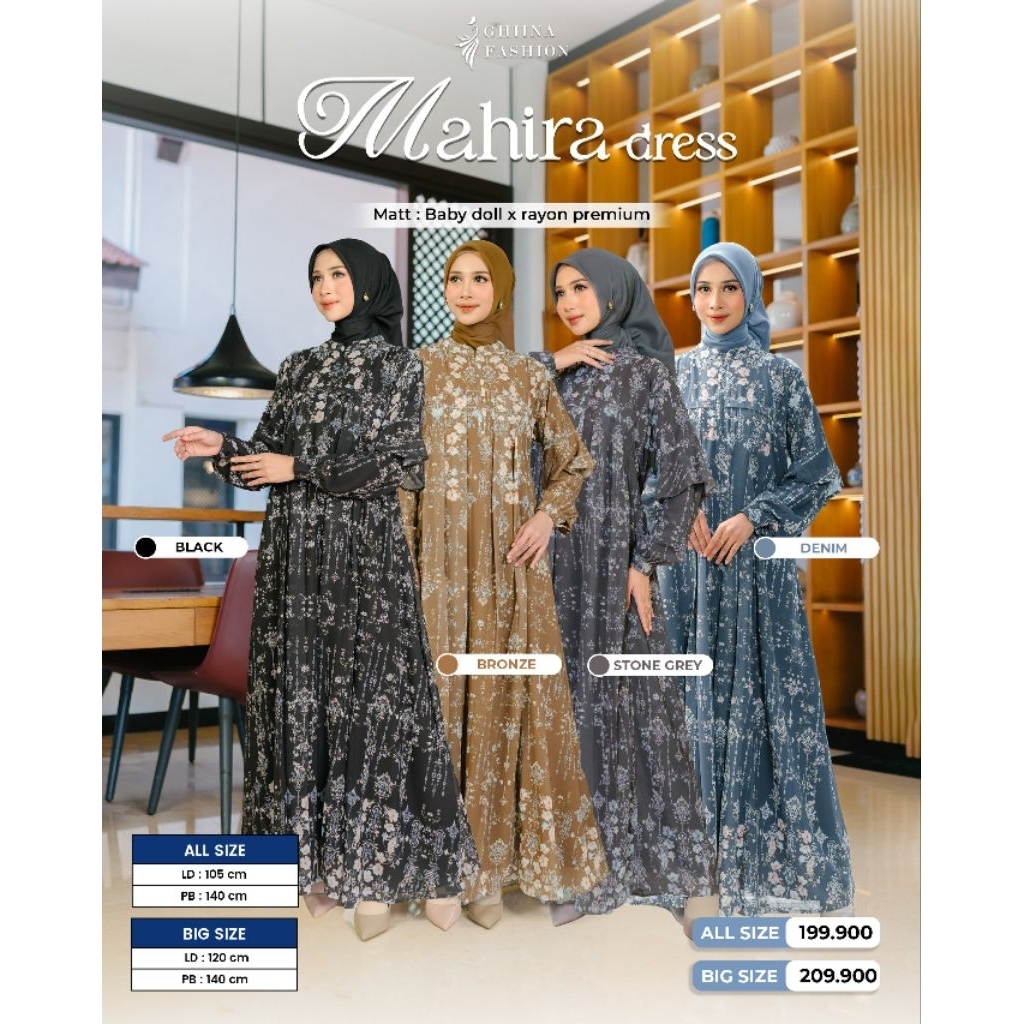 MAHIRA DRESS MOM//FAMSET//OUTFIT LEBARAN 2026//ORI GHIINA FASHION//