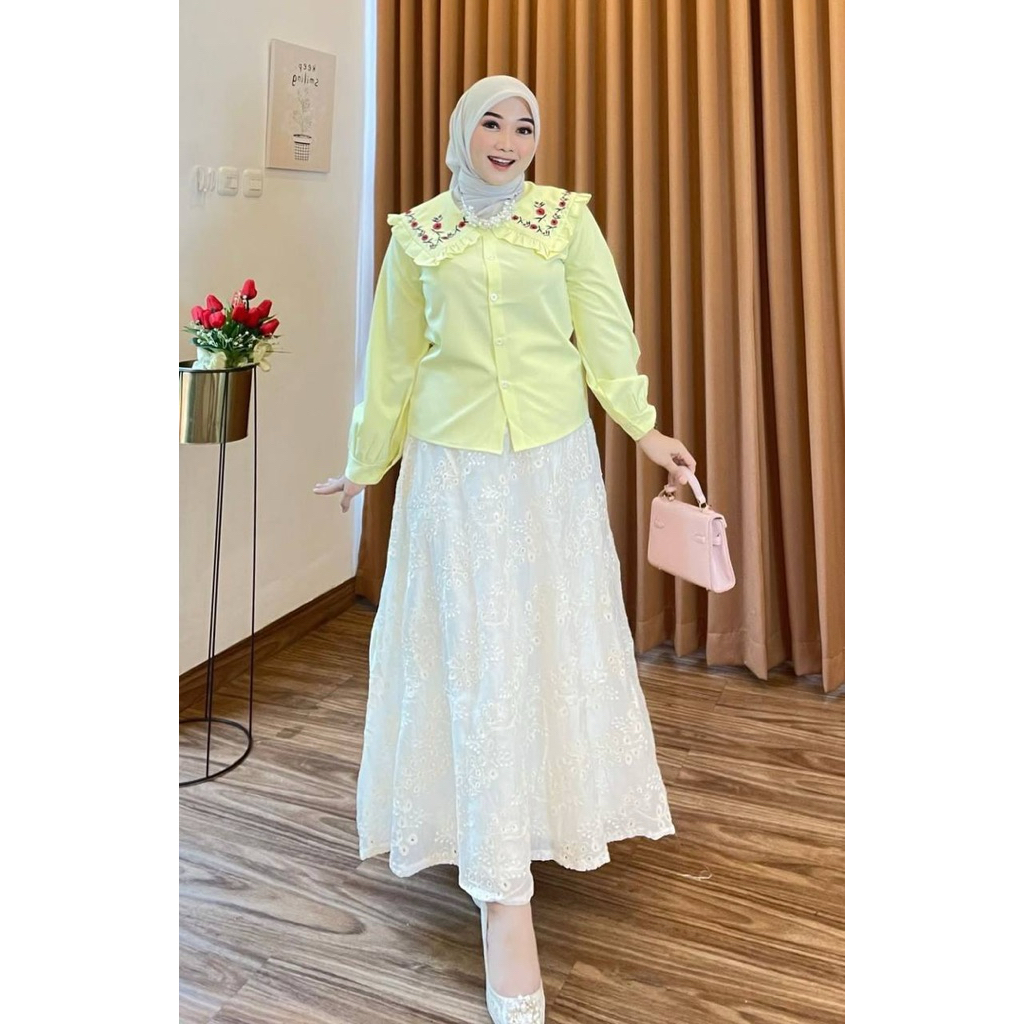 Setelan rok pita - Oneset rok wanita terbaru-onset wanita korean look- setelan rok kondangan