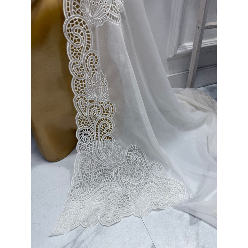 Kebaya Bordir Fullker Manual Bahan Sutra Crepe Full Kerawang Premium/kebaya bordir/kebaya full motif