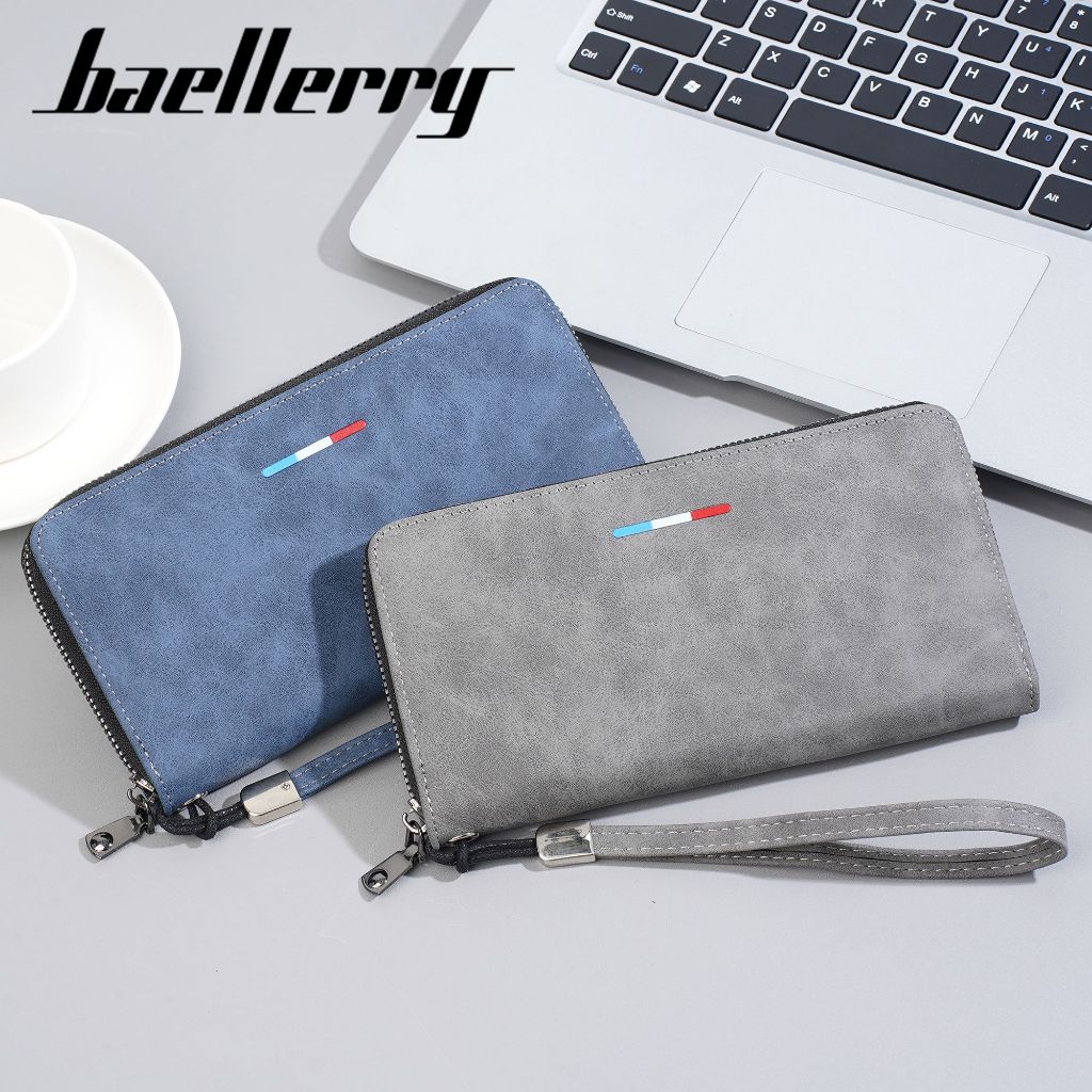 diskon baellerry c3097 dompet pria wanita panjang bahan kulit pu leather premium baeos