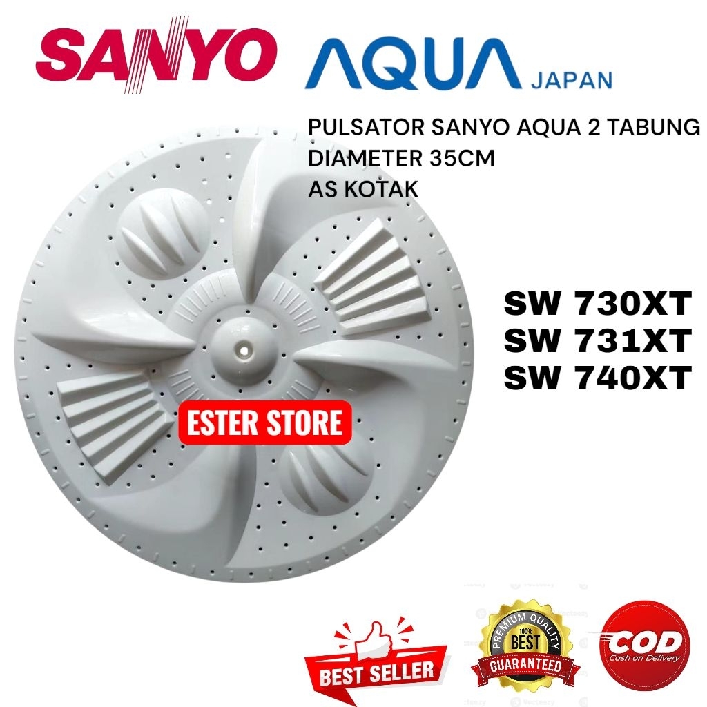 Pulsator Sanyo SW-730XT SW-731XT SW-740XT Pulsator Mesin cuci Sanyo 2 Tabung As kotak 35cm