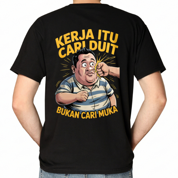 Kaos Pria Dewasa Kata Kata kerja itu cari duit depan belakang Kaos Kata Keren Cotton Combed