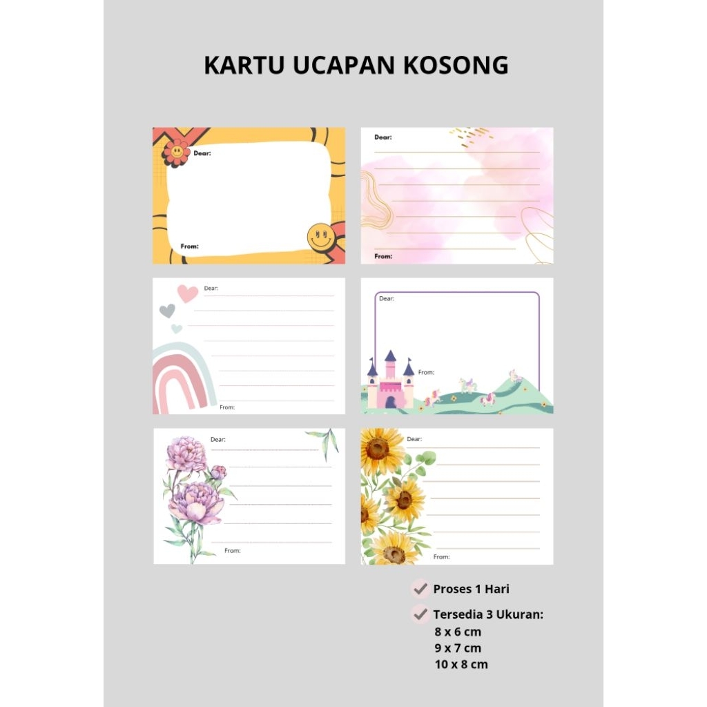 Kartu Ucapan Kosong | Kartu Ucapan Polos | Kartu Ucapan Murah | Blank Card Murah Aesthetic | Blank N