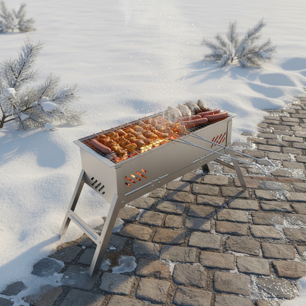 Wajan Panggang Anti Lengket BBQ Grill Pan untuk Sosis, Sate, Ikan & Arang Bakar