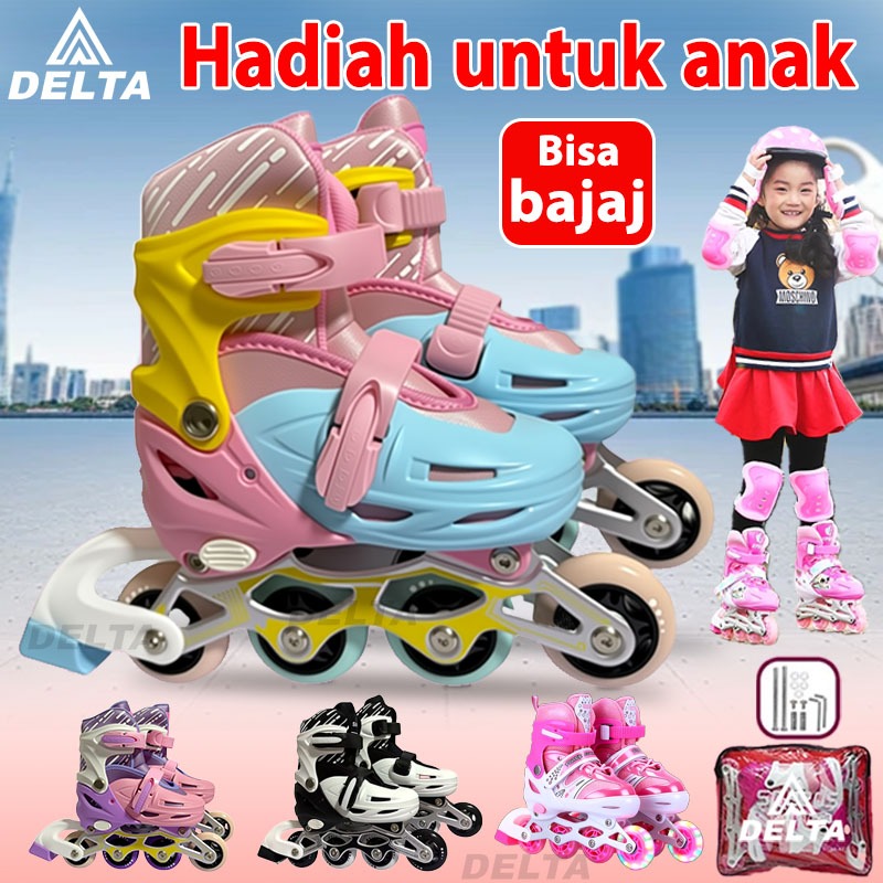 Model bajaj / sepatu roda full set anak perempuan sepatu roda anak sepatu roda anak perempuan roda 4