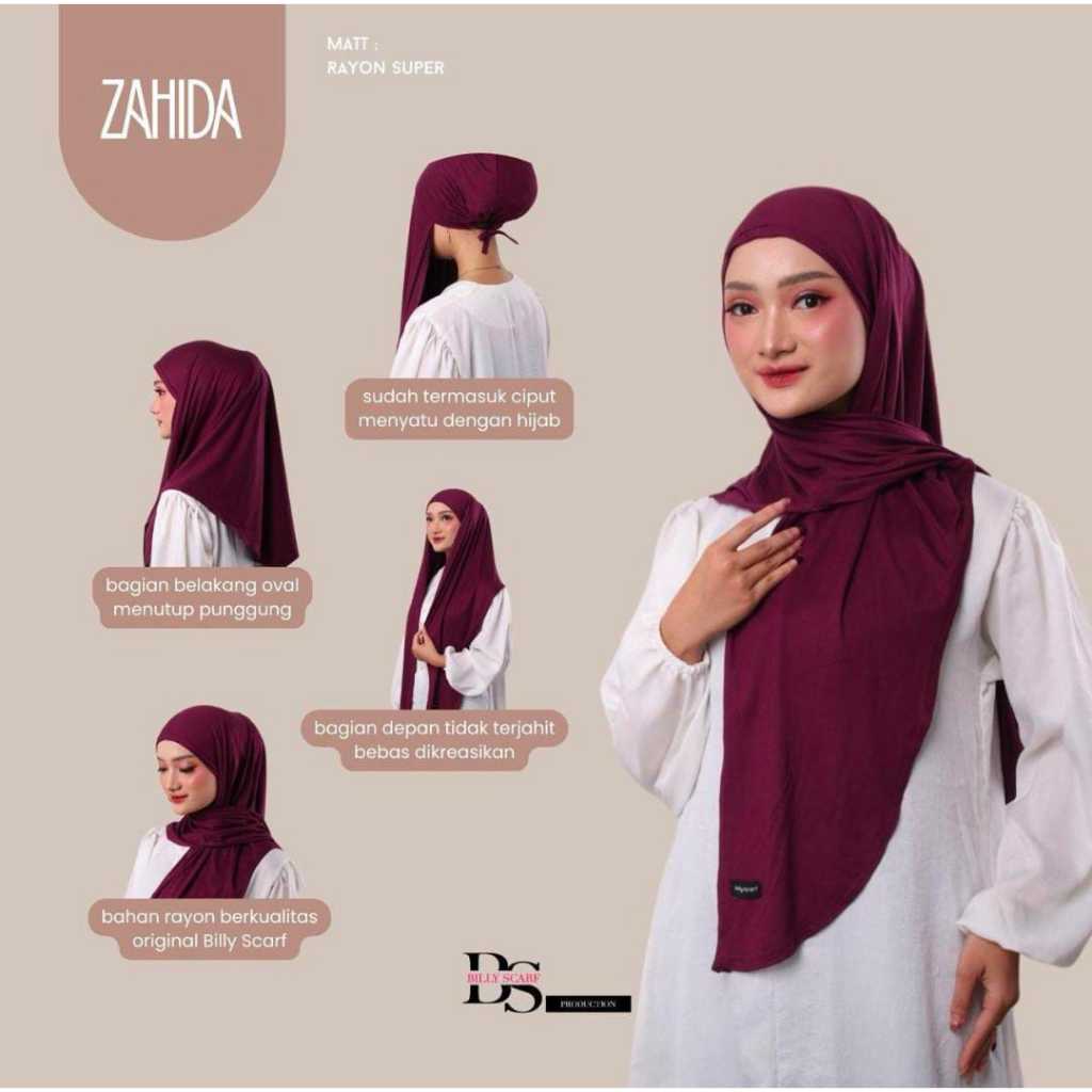 Jilbab Segitiga Instan Ciput Inner Jersey Super Ori Billy Scarf