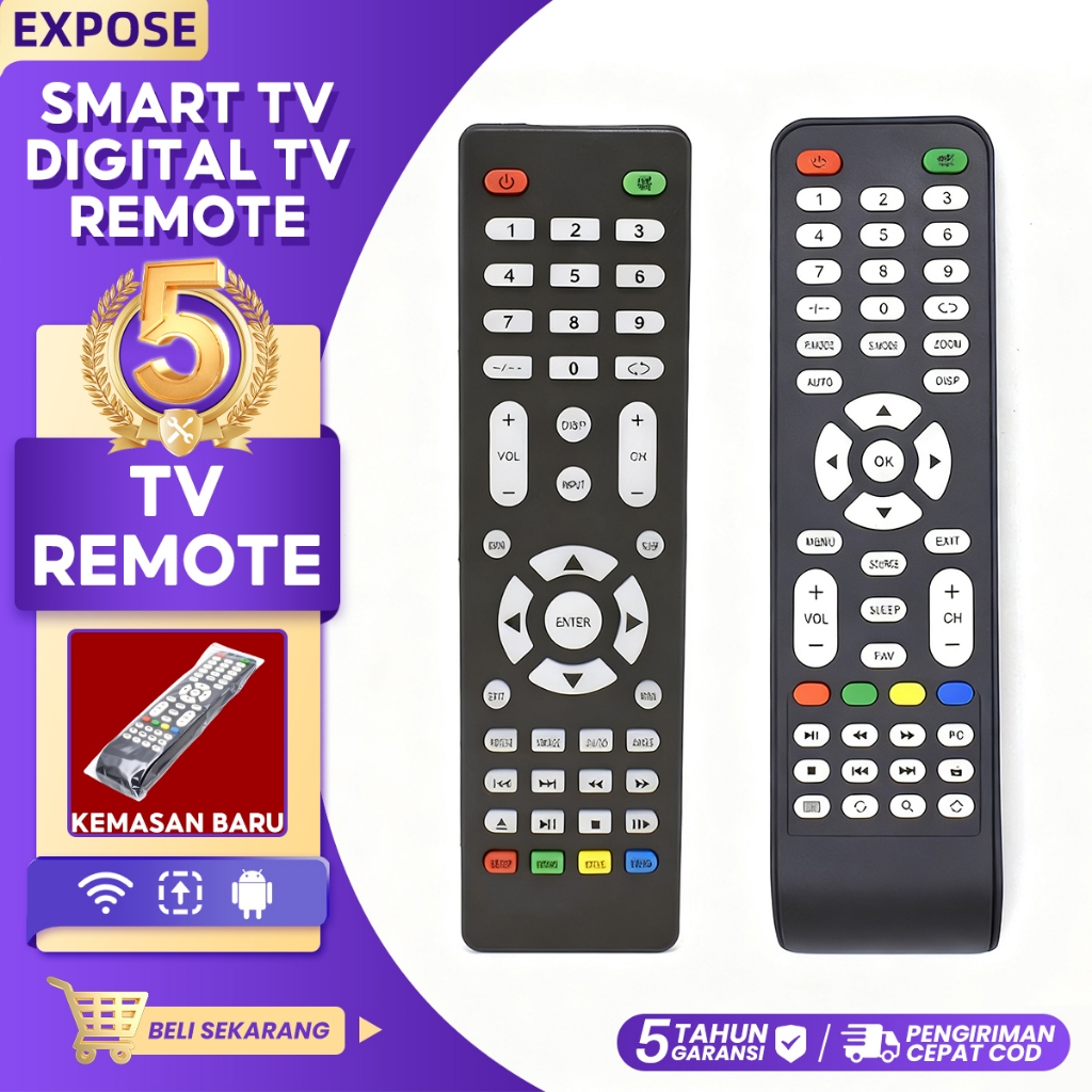 TV Remote EXPOSE Android TV Remote Control Digital TV Remote Smart TV Remote Control TV BOX TV STICK