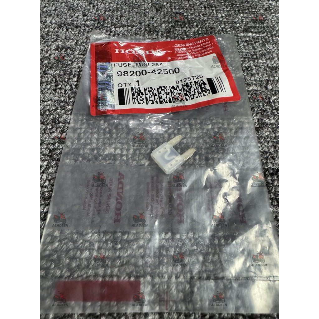 (98200-42500) FUSE, MINI 25A Sikring Sekring Fuse Mini 25A Vario 150 125 BeAT Scoopy ORIGINAL HONDA