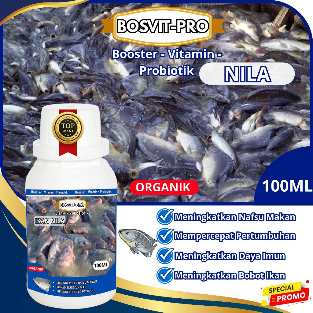 pupuk booster nila 100ml - memperbaiki kualitas ikan nila - perangsang masa pertumbuhan