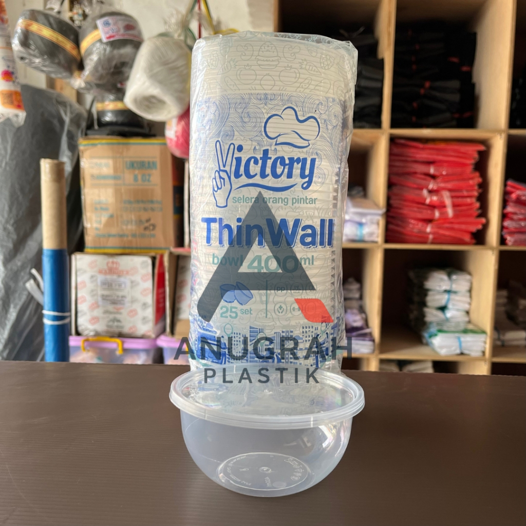 Anugrah Plastik Thinwall 400ml Bowl | Cup 400ml Mangkok | Victory 400ml