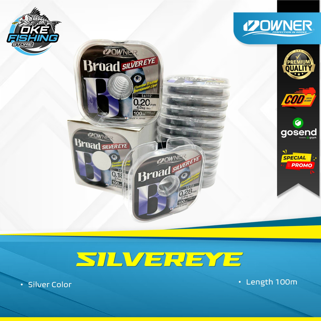 Owner Broad Silvereye 100m – Senar Pancing 0.18 / 0.28 / 0.30 mm