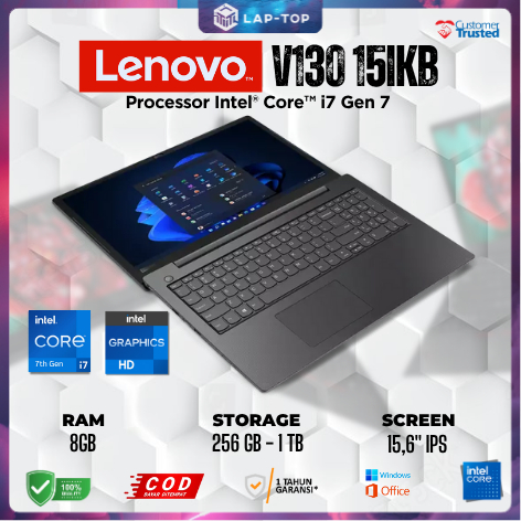 Laptop Lenovo V130 15IKB Core i7 Gen 7 RAM 8GB SSD 256GB Murah Second Garansi
