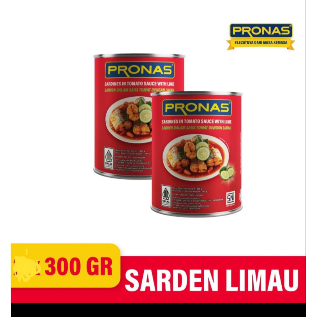 Pronas Sarden Tomat Limau 24 X 300g Dus /Sarden Pronas Tomat Limau 300g Dus /Sarden pronas tomat lim