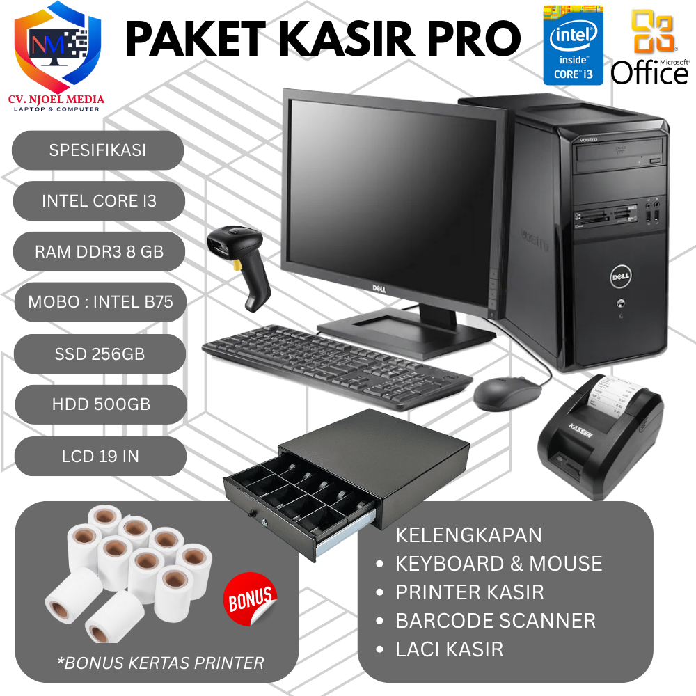 PAKET KOMPUTER UNTUK KASIR TOKO