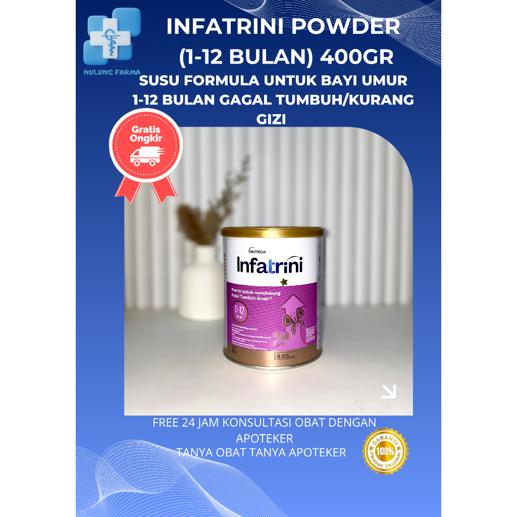 NUTRICIA INFATRINI POWDER SUSU BAYI 0-12 BULAN 400GR SUSU BUBUK PENAMBAH BERAT BADAN (FREE ONGKIR)