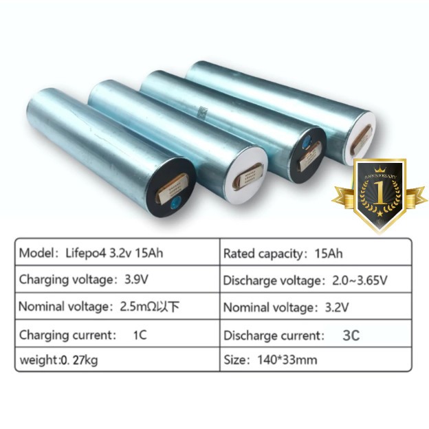 Swallashop.Id Baterai Lifepo4 15Ah Type 33140 Battery Lontong Ijo 3.2V Gotion Tembaga Lontong Balap