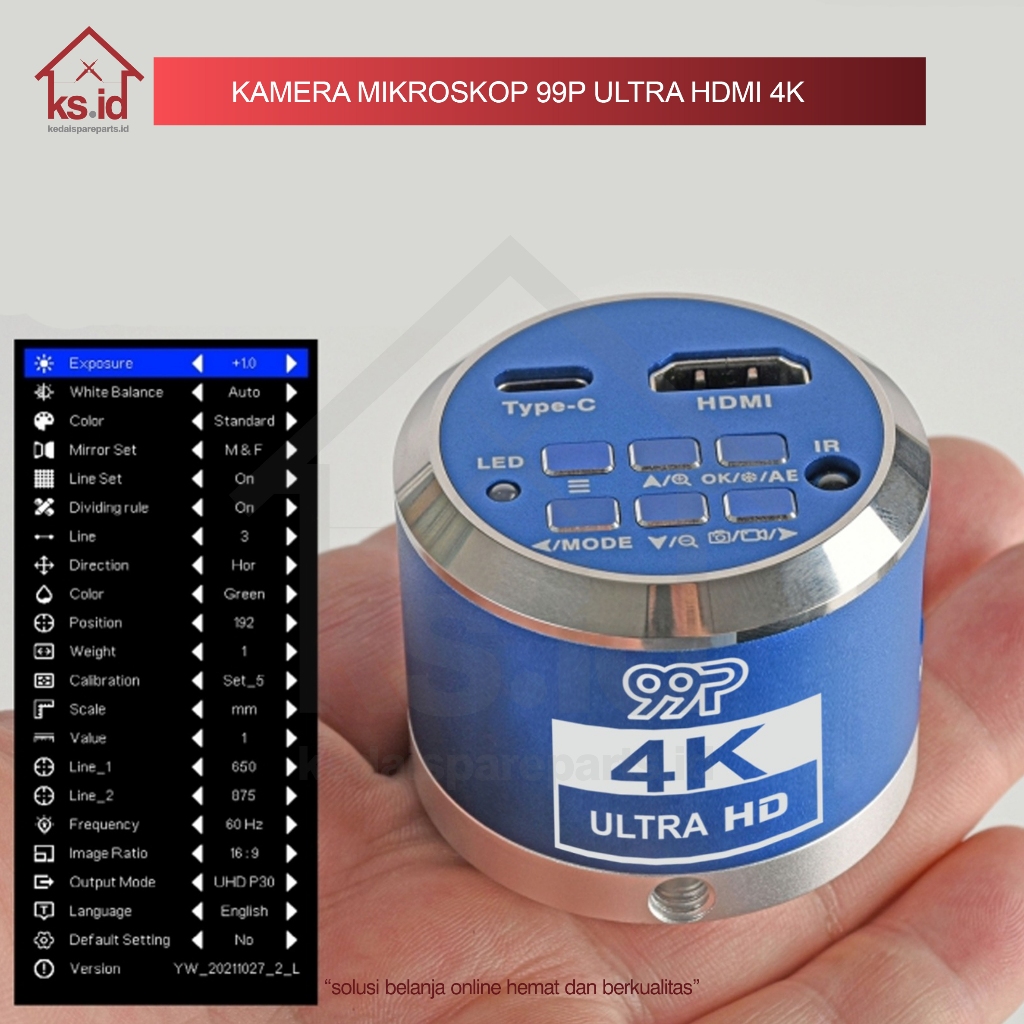 Any Yummy Kamera Mikroskop Trinokuler 4K Ultra Hd Versi Bulat / Kotak / Kamera Mikroskop Hdmi 4K -