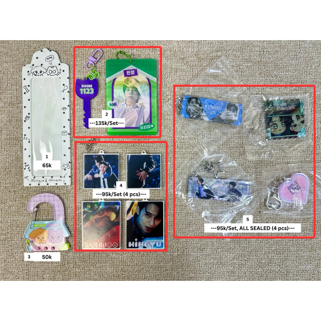 [READY] WONWOO ACCORDION THE FACE SHOP MINWON PHOTOCARD HOLDER MINGYU WONWOO KEYCHAIN SCOUPS CXM KEY