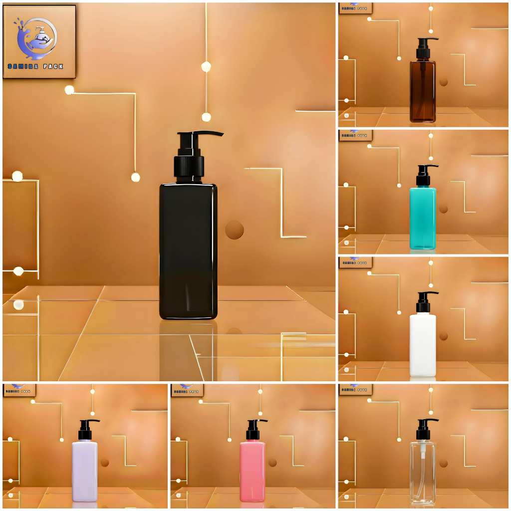 Botol Pump Plastik 250ml Pet Kotak / Botol Kemasan Sabun Cair 250 Ml Pump Lotion