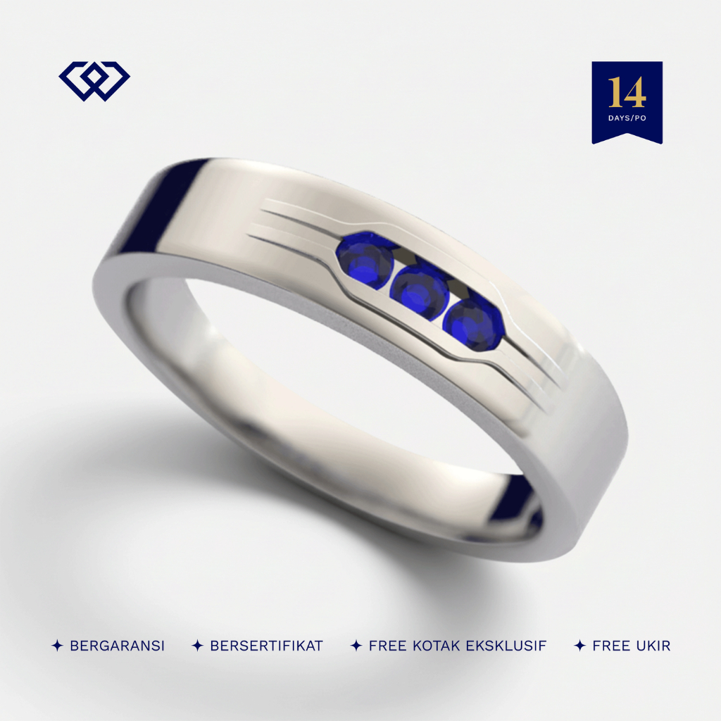 Winata Jewelry Cincin Cowok Tunangan Lamaran Perak Rhodium
