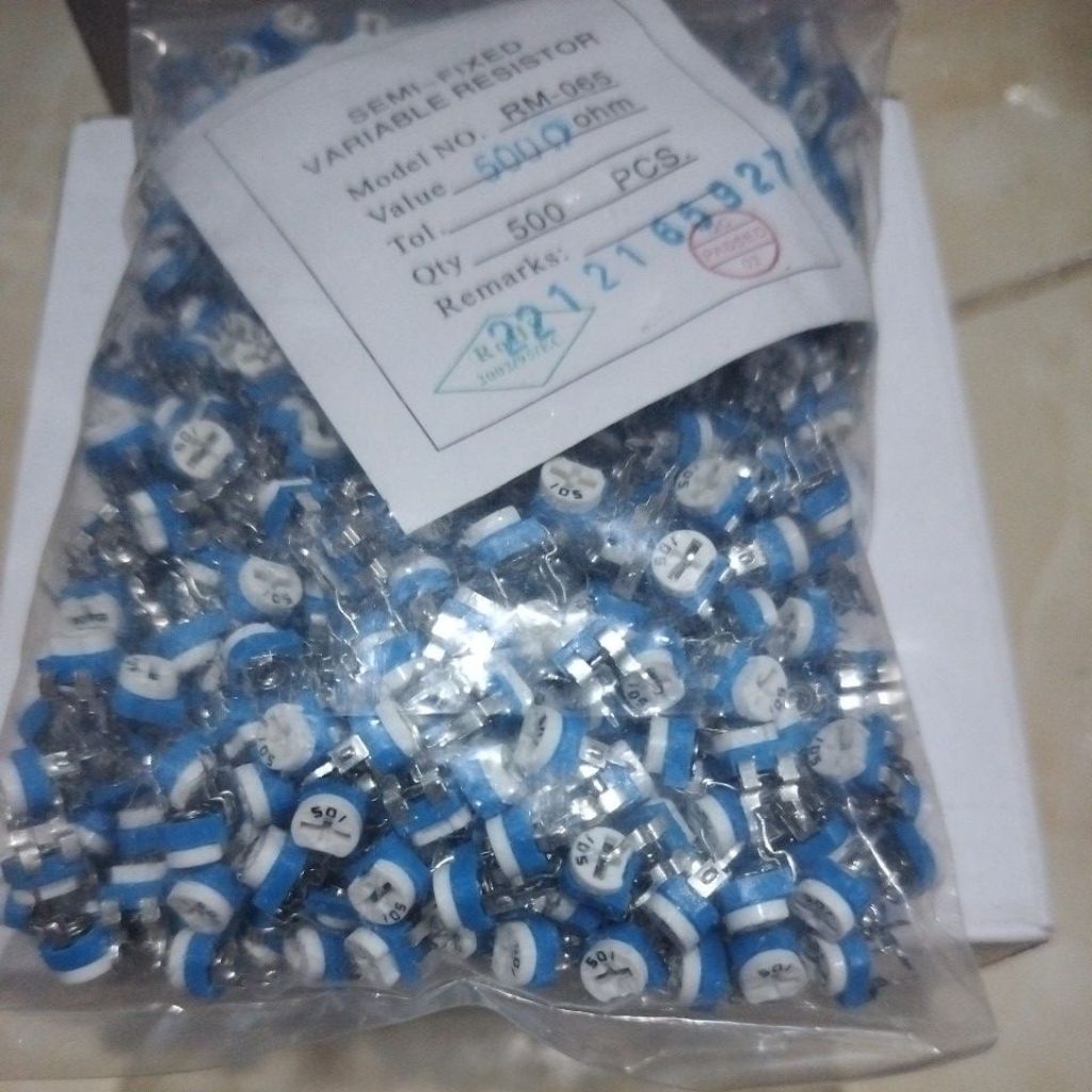 1pak (500pcs) vr biru 500ohm trimpot vr 501