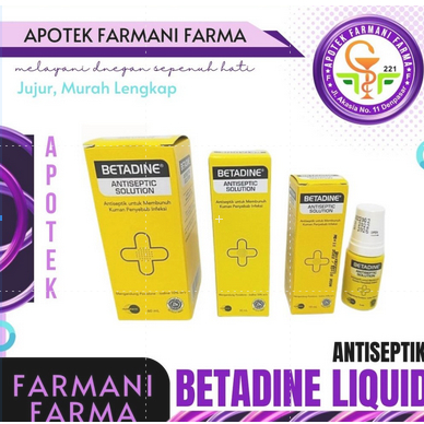 BETADINE CAIR / BETADINE SOLUTION  60 ML/ BETADINE LIQUID / OBAT LUKA / ANTISEPTIK LUKA 60ML