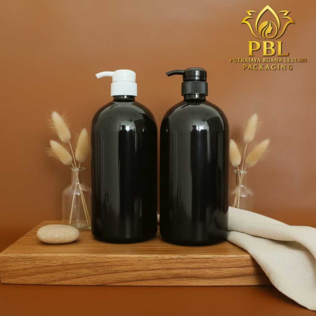 Botol Pump 1000ml PET Neck 33 / Botol Body Pump Lotion 1 Liter / Botol Sabun & Shampoo Cair 1000ml -