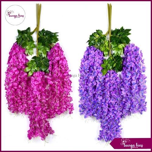 Bunga Wisteria Jumbo Lusinan / Bunga Wisteria Artificial Untuk Hiasan Dekorasi Pernikahan (37-42)
