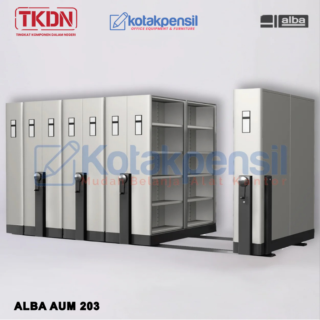 Mobile File Mekanik ALBA MF 203 Roll O Pack Mekanik ALBA MF 203 | Lemari Arsip Besi Kantor