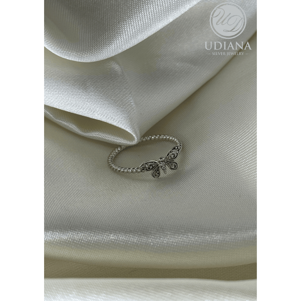 Cincin Perak 925 Butterfly Minimalis — Handmade Bali