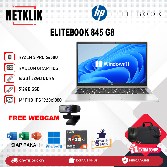 Laptop HP Elitebook 845 G8 Ryzen 5 Pro 5650U RAM 32GB 512GB SSD IPS WIN11PRO Silver